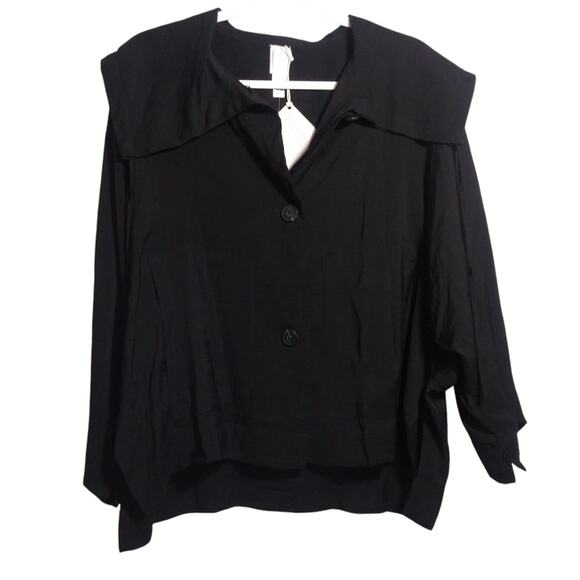 MarlaWynne Jackets & Blazers - Marla Wynne Layers Black Lagenlook Oversized Topper Jacket  Minimalist XS